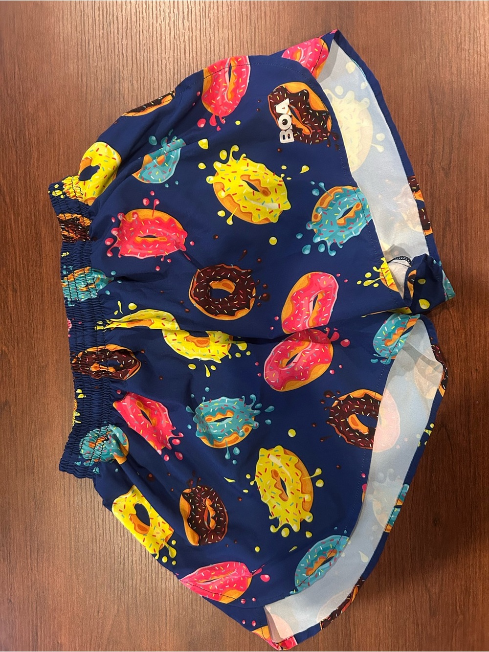 BOA Navy Donut-Print Athletic Shorts for Men